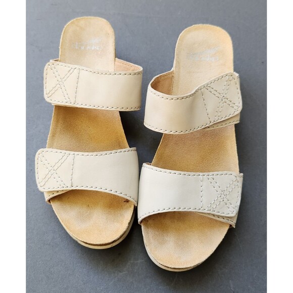 Dansko Maddy Sandals 9 US Ivory Wedge 2 Strap Walking Comfort 40 EU - Picture 1 of 11